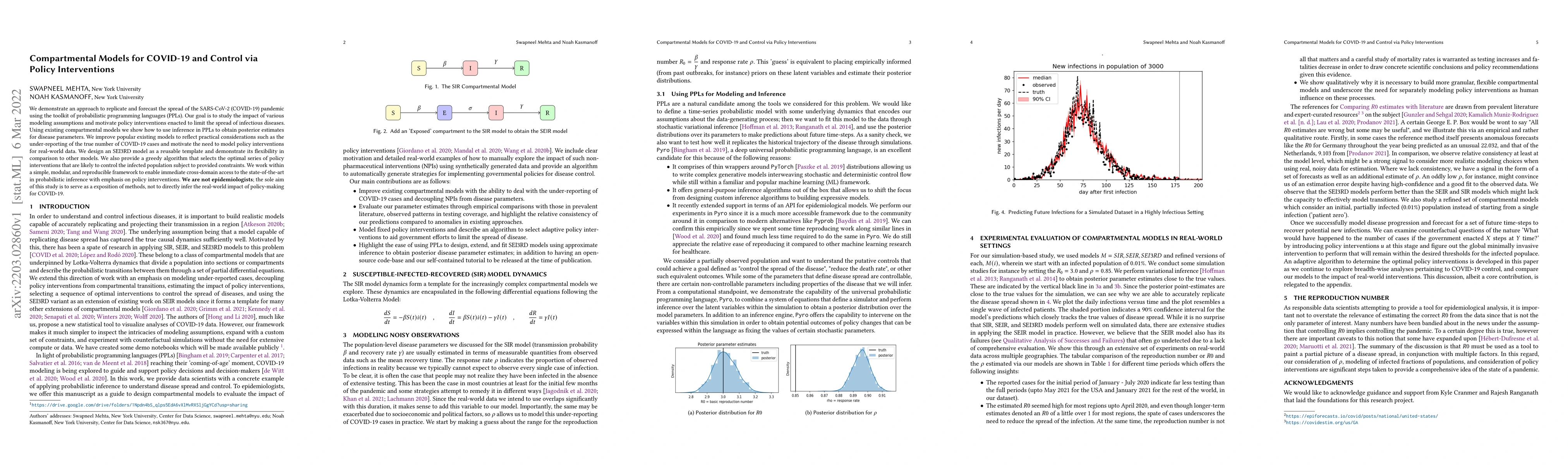 Thumbnail for Compartmental Models for COVID-19 and Control via Policy Interventions