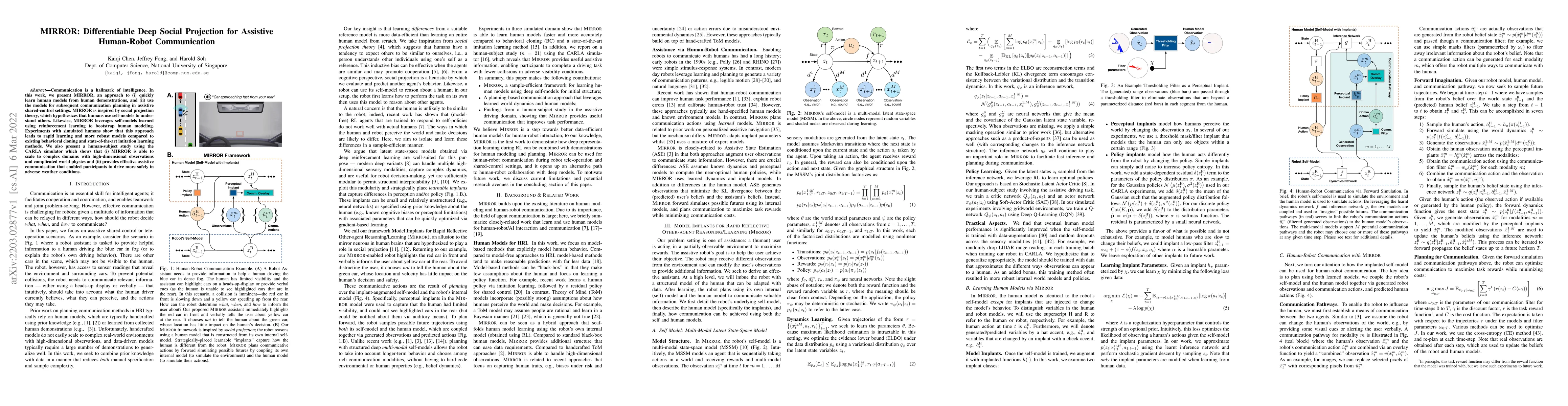 Thumbnail for MIRROR: Differentiable Deep Social Projection for Assistive Human-Robot
  Communication