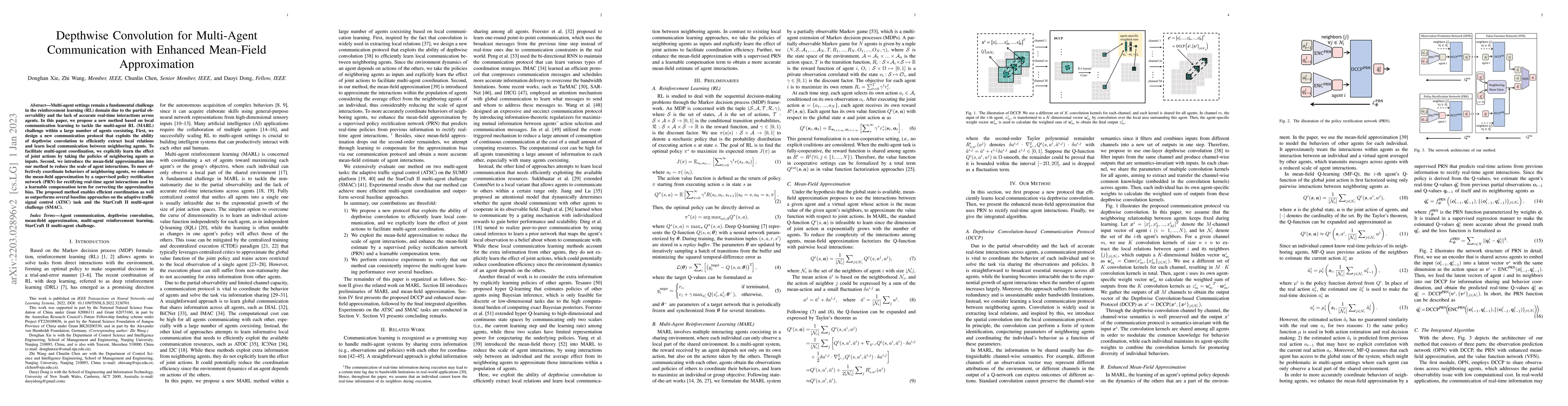 Thumbnail for Depthwise Convolution for Multi-Agent Communication with Enhanced
  Mean-Field Approximation