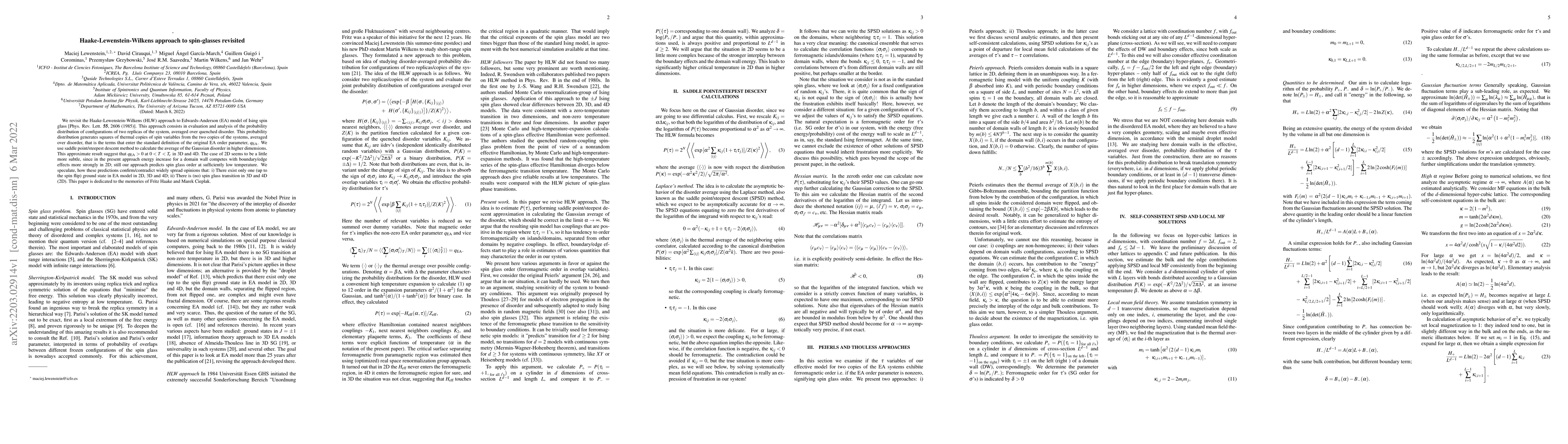 Thumbnail for Haake-Lewenstein-Wilkens approach to spin-glasses revisited