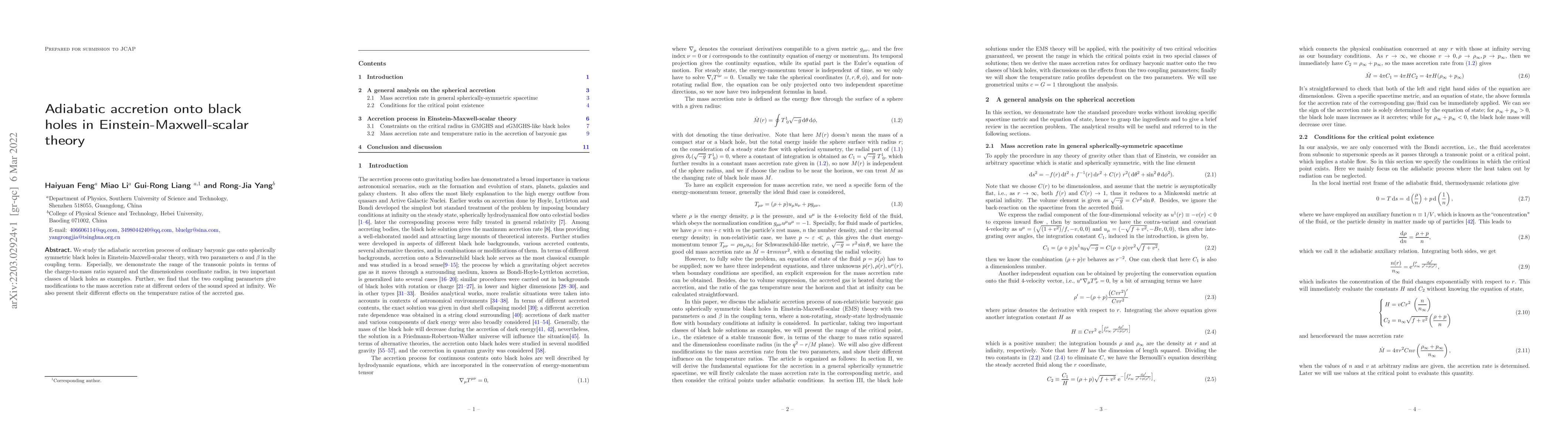 Thumbnail for Adiabatic accretion onto black holes in Einstein-Maxwell-scalar theory