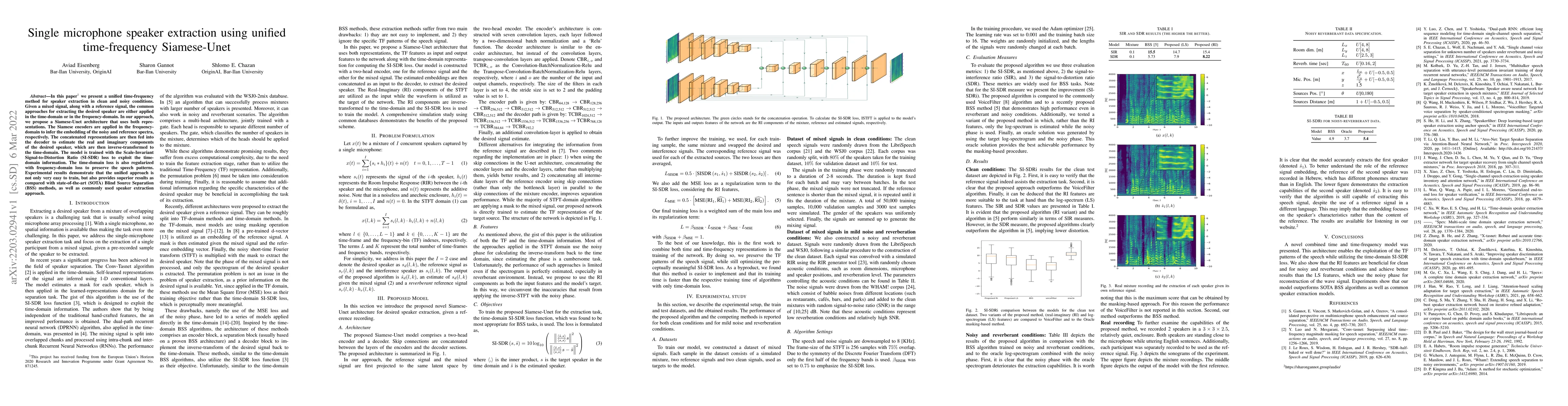 Thumbnail for Single microphone speaker extraction using unified time-frequency
  Siamese-Unet