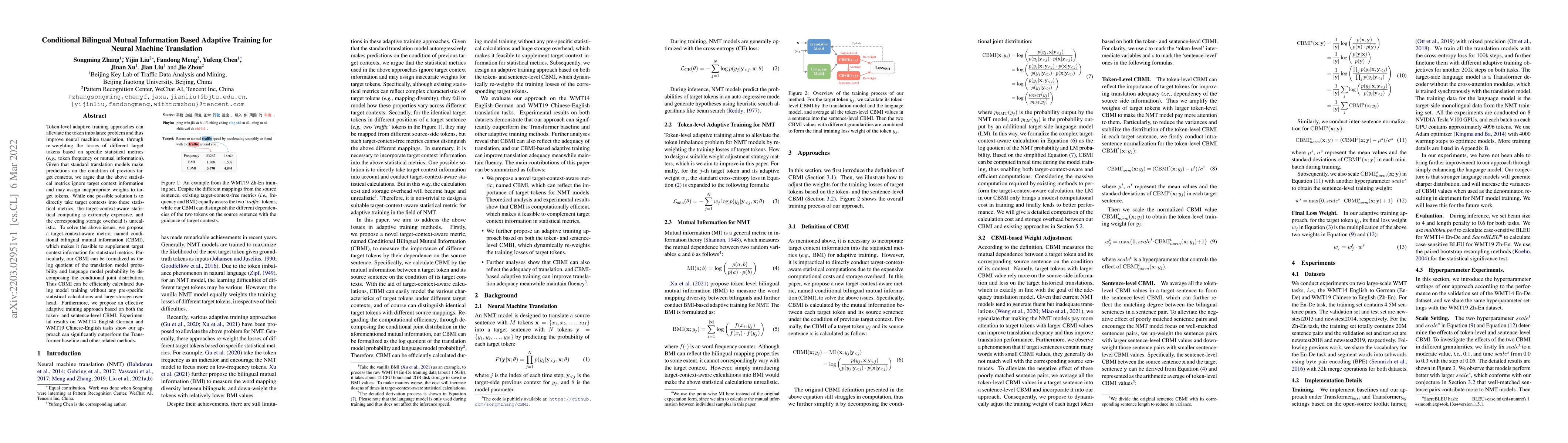Thumbnail for Conditional Bilingual Mutual Information Based Adaptive Training for
  Neural Machine Translation