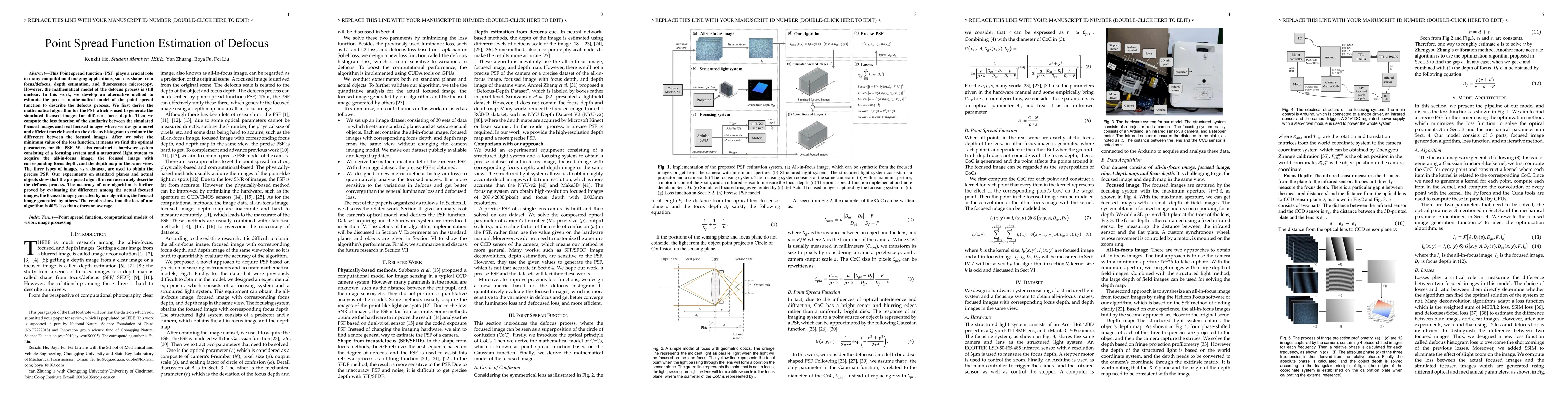 Thumbnail for Point Spread Function Estimation of Defocus