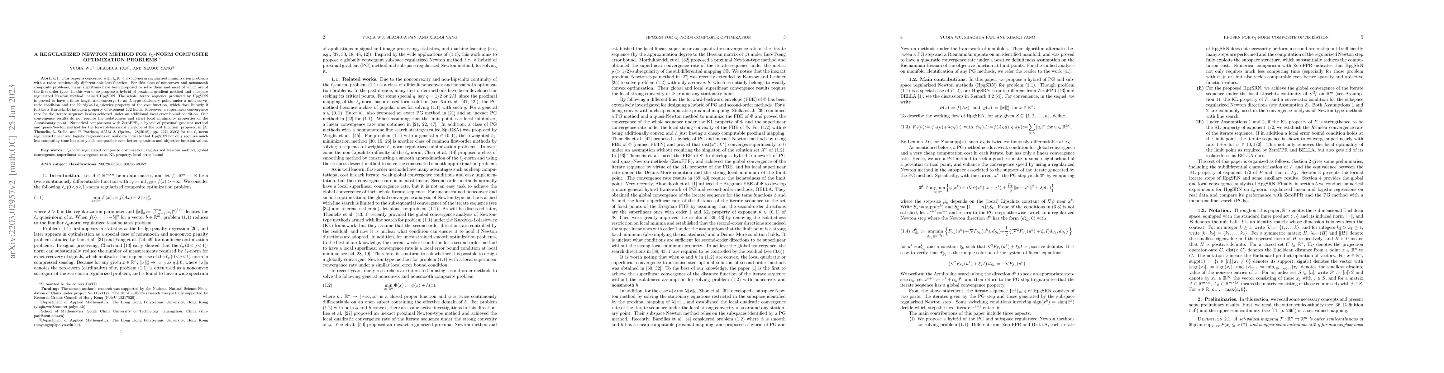 Thumbnail for A regularized Newton method for $\ell_q$-norm composite optimization
  problems