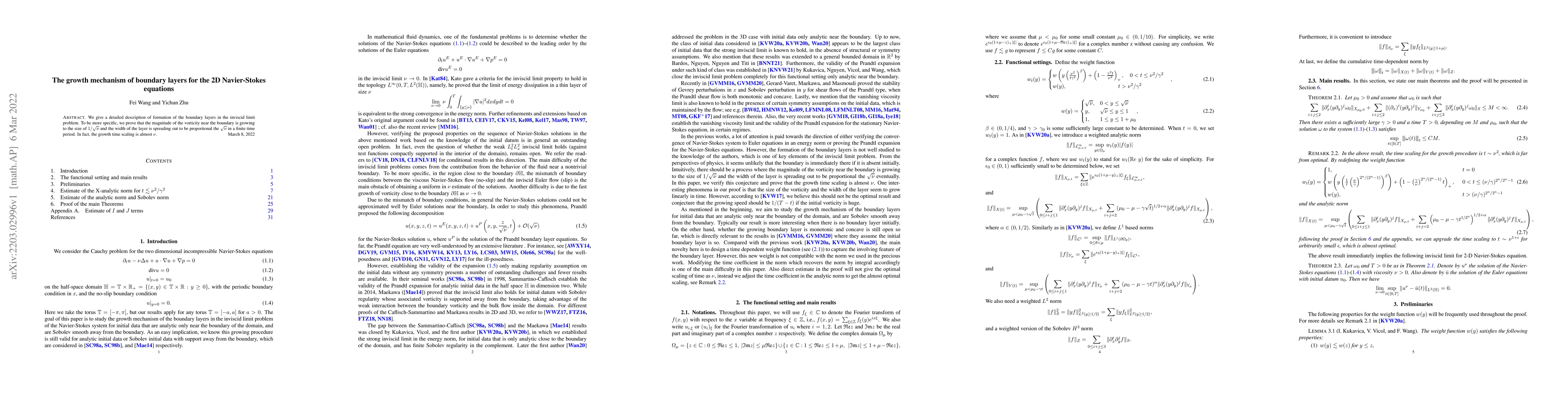 Thumbnail for The growth mechanism of boundary layers for the 2D Navier-Stokes
  equations