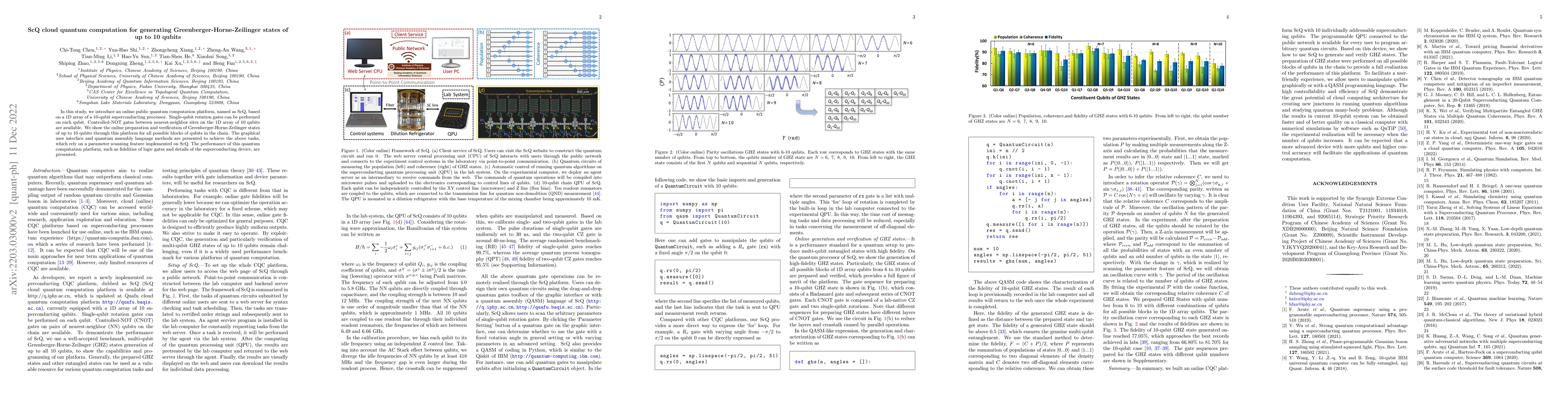 Thumbnail for ScQ cloud quantum computation for generating Greenberger-Horne-Zeilinger
  states of up to 10 qubits