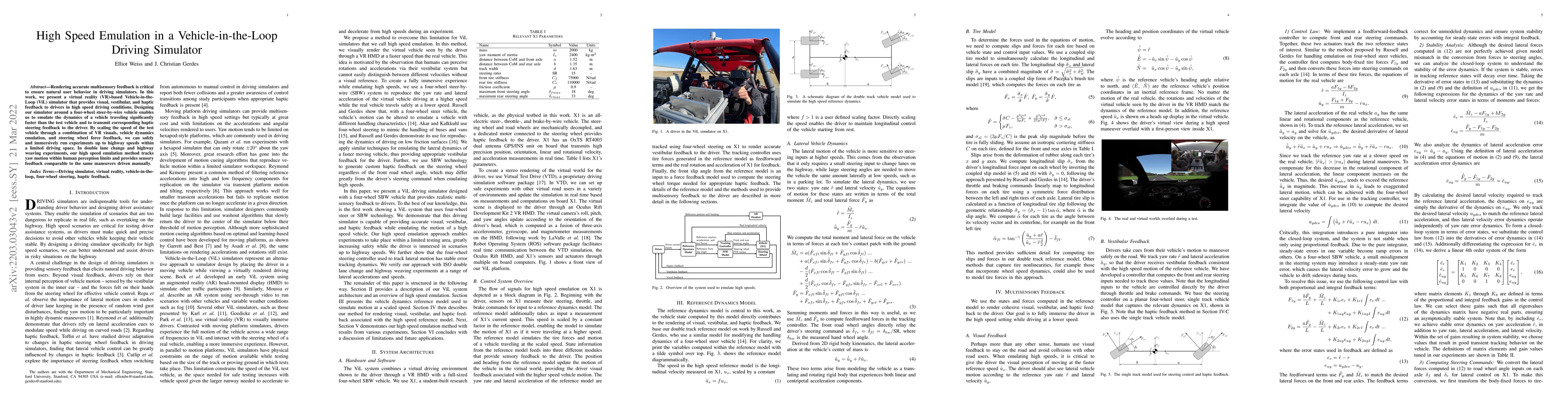 Thumbnail for High Speed Emulation in a Vehicle-in-the-Loop Driving Simulator