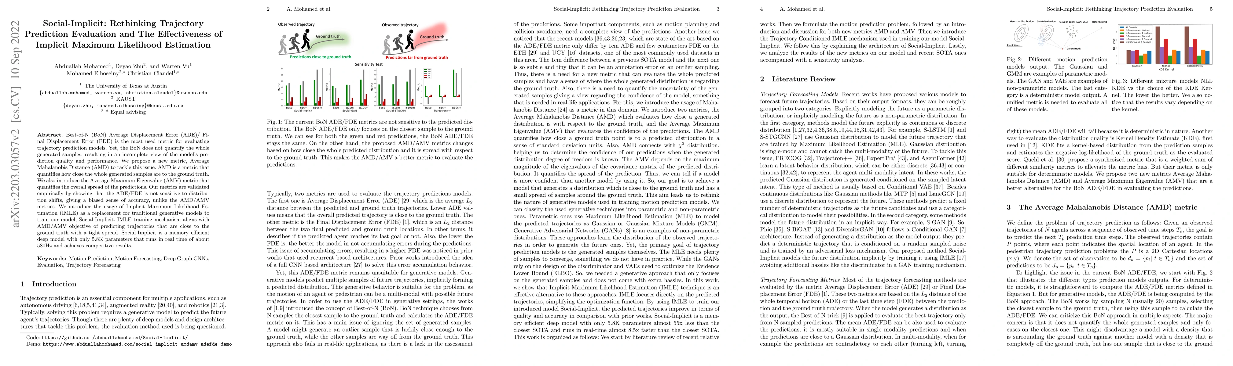 Thumbnail for Social-Implicit: Rethinking Trajectory Prediction Evaluation and The
  Effectiveness of Implicit Maximum Likelihood Estimation