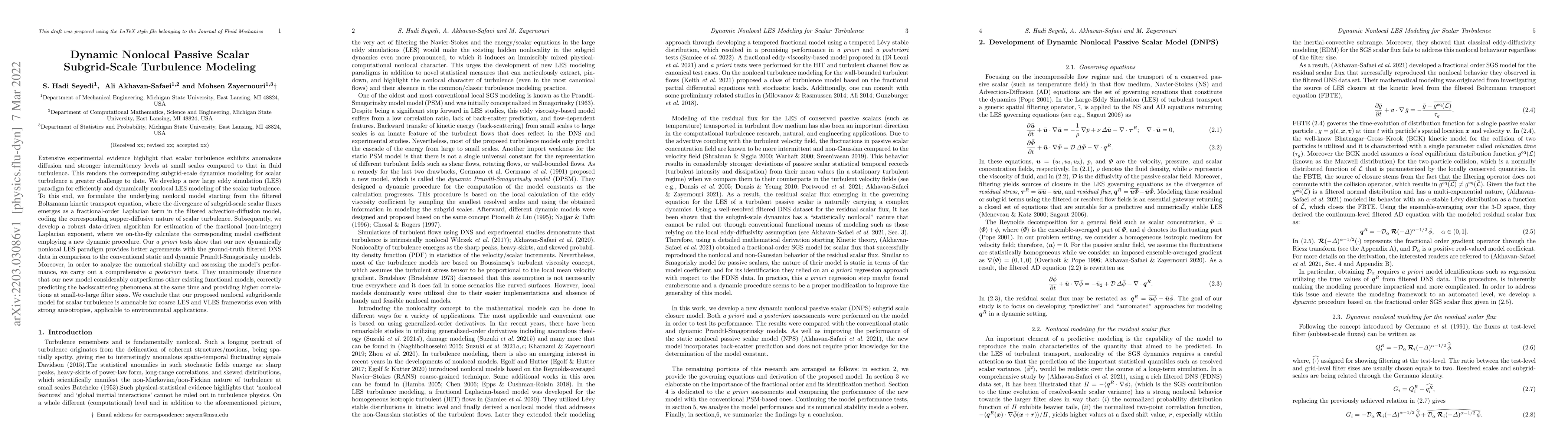 Thumbnail for Dynamic Nonlocal Passive Scalar Subgrid-Scale Turbulence Modeling