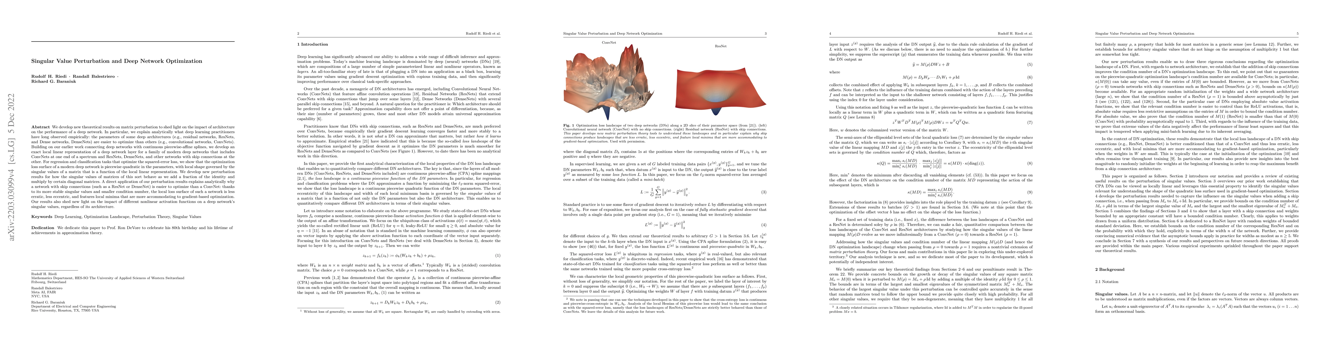 Thumbnail for Singular Value Perturbation and Deep Network Optimization