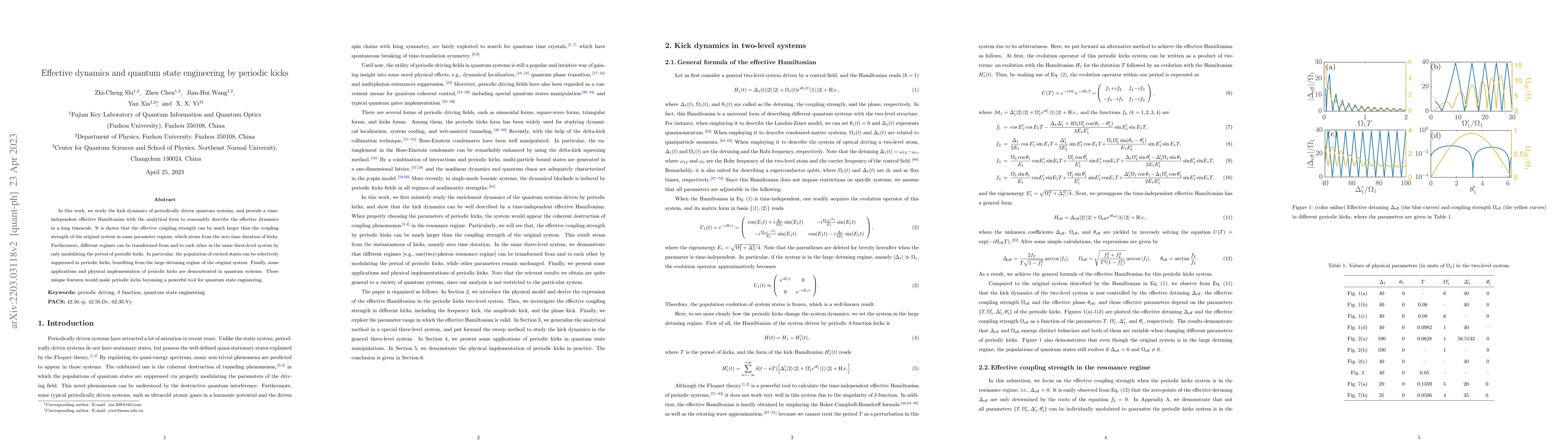 Thumbnail for Effective dynamics and quantum state engineering by periodic kicks