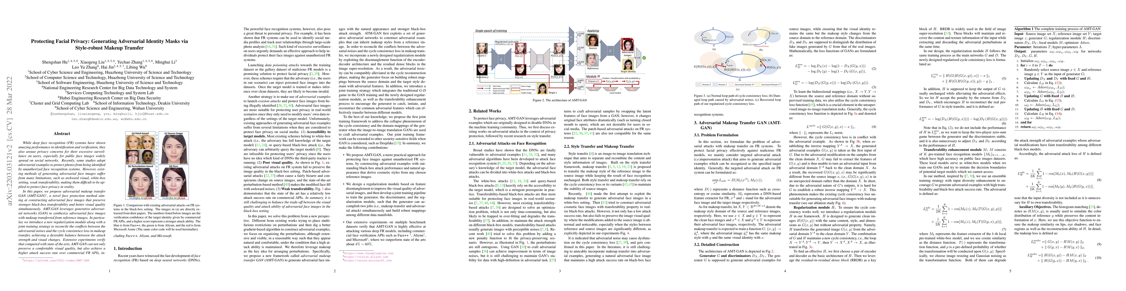 Thumbnail for Protecting Facial Privacy: Generating Adversarial Identity Masks via
  Style-robust Makeup Transfer