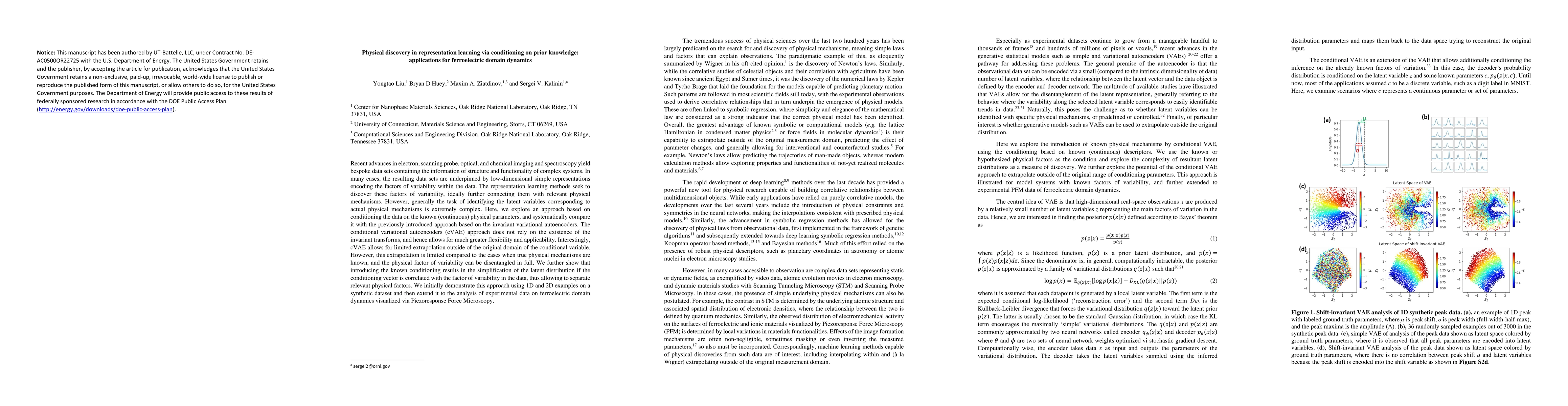 Thumbnail for Physical discovery in representation learning via conditioning on prior
  knowledge: applications for ferroelectric domain dynamics