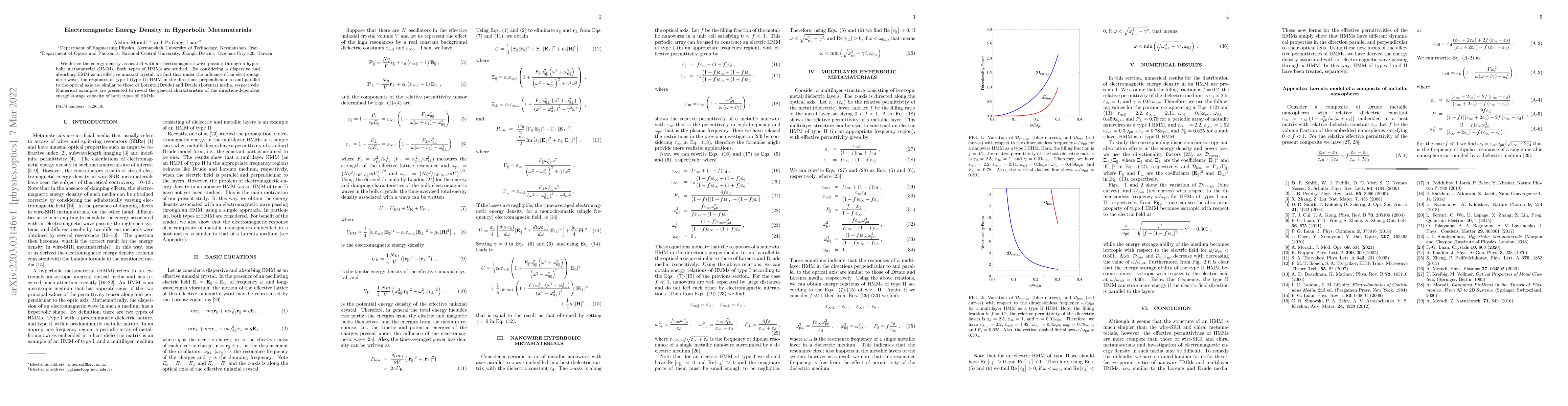 Thumbnail for Electromagnetic Energy Density in Hyperbolic Metamaterials