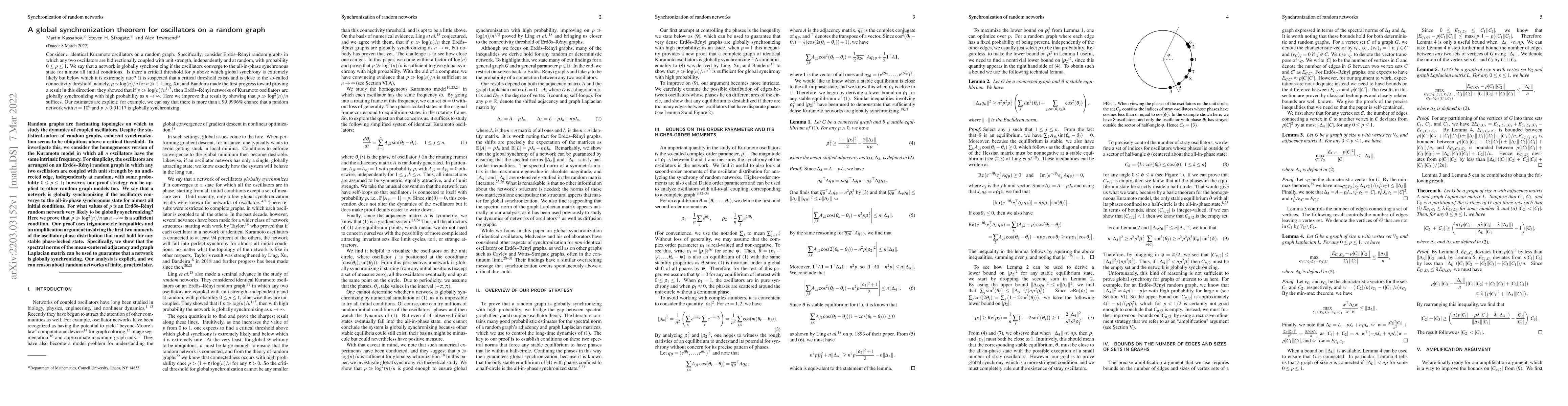 Thumbnail for A global synchronization theorem for oscillators on a random graph