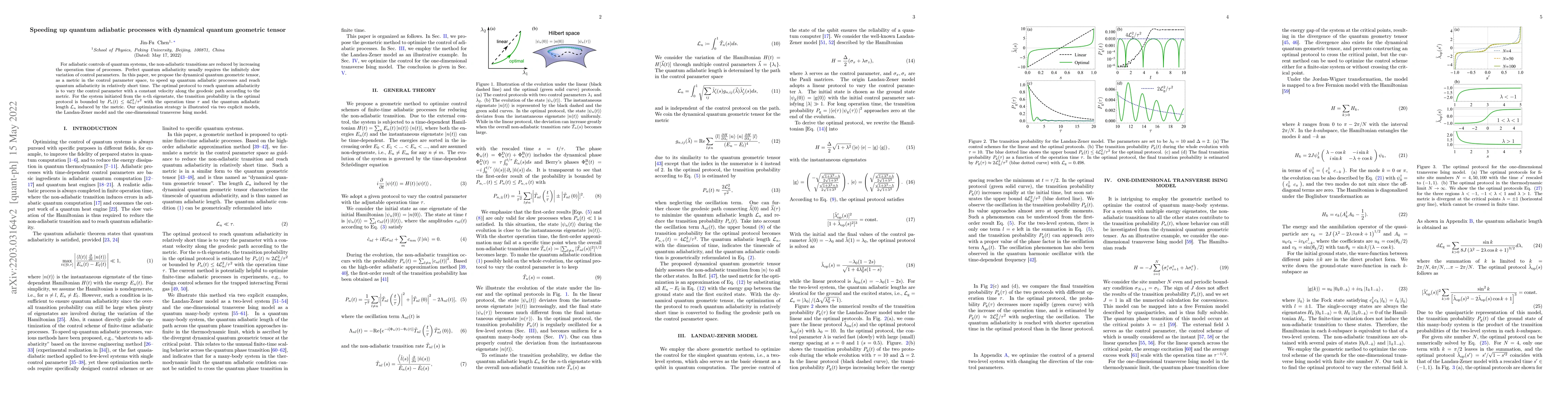 Thumbnail for Speeding up quantum adiabatic processes with dynamical quantum geometric
  tensor