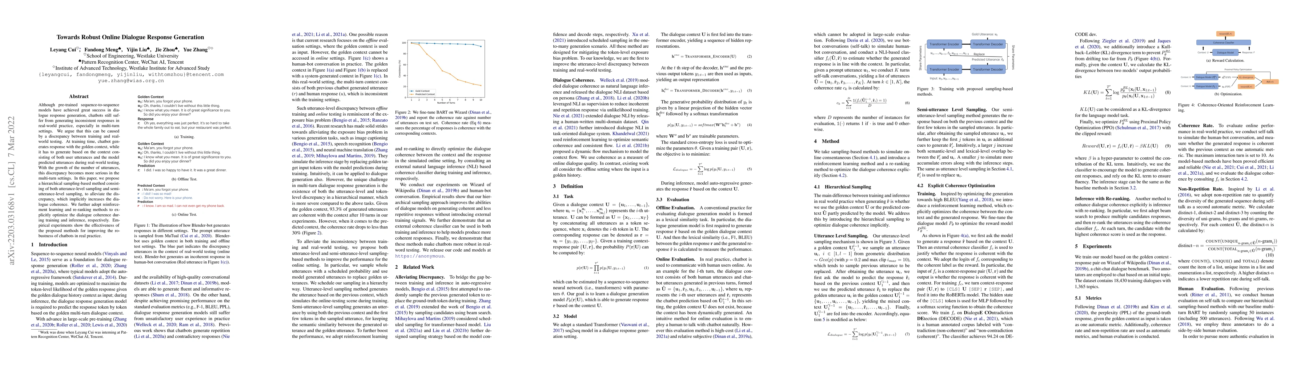 Thumbnail for Towards Robust Online Dialogue Response Generation