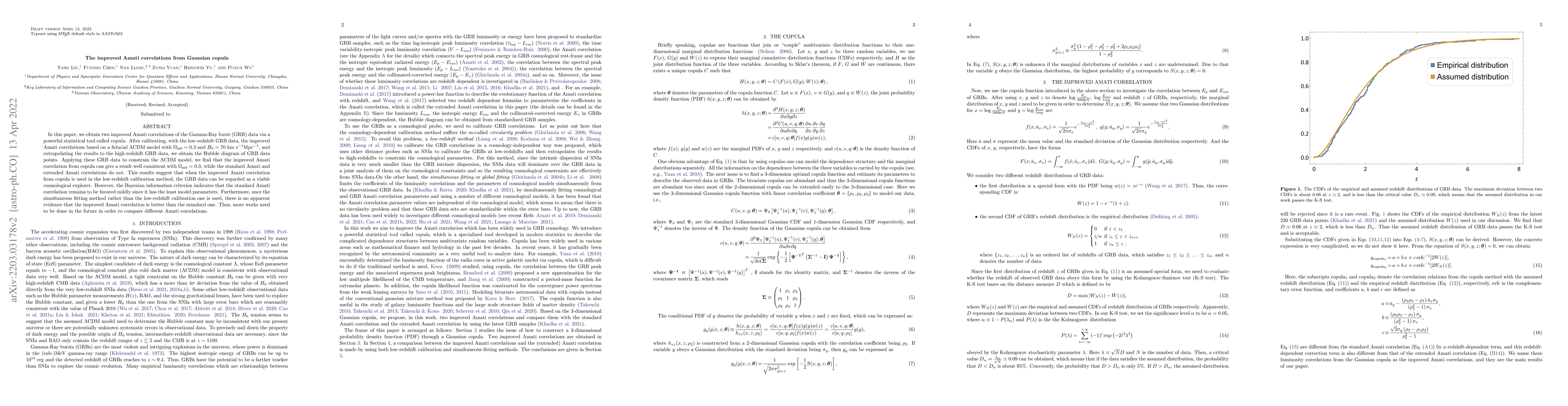 Thumbnail for The improved Amati correlations from Gaussian copula