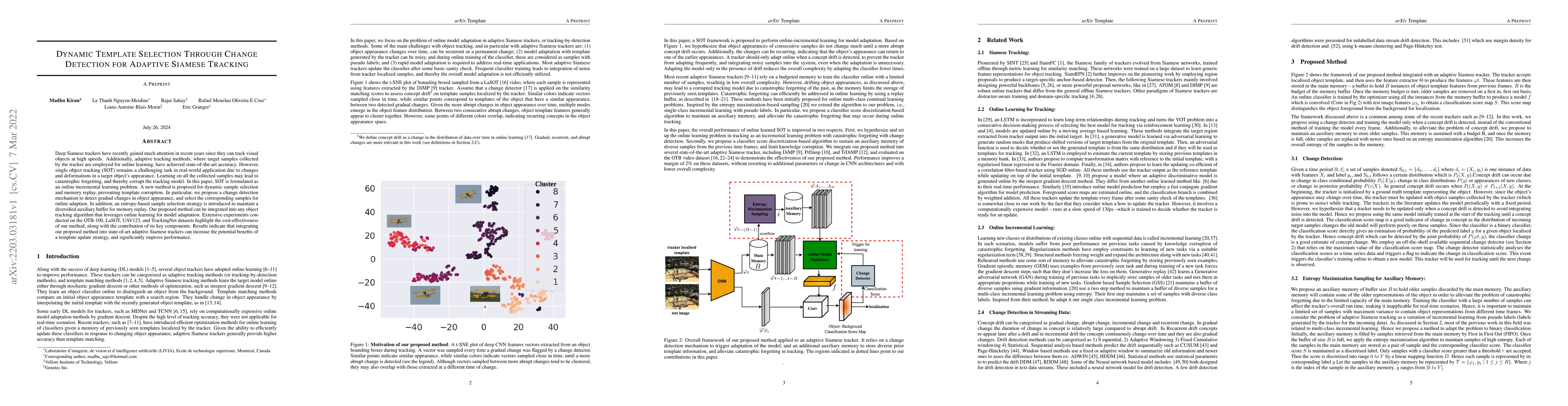 Thumbnail for Dynamic Template Selection Through Change Detection for Adaptive Siamese
  Tracking