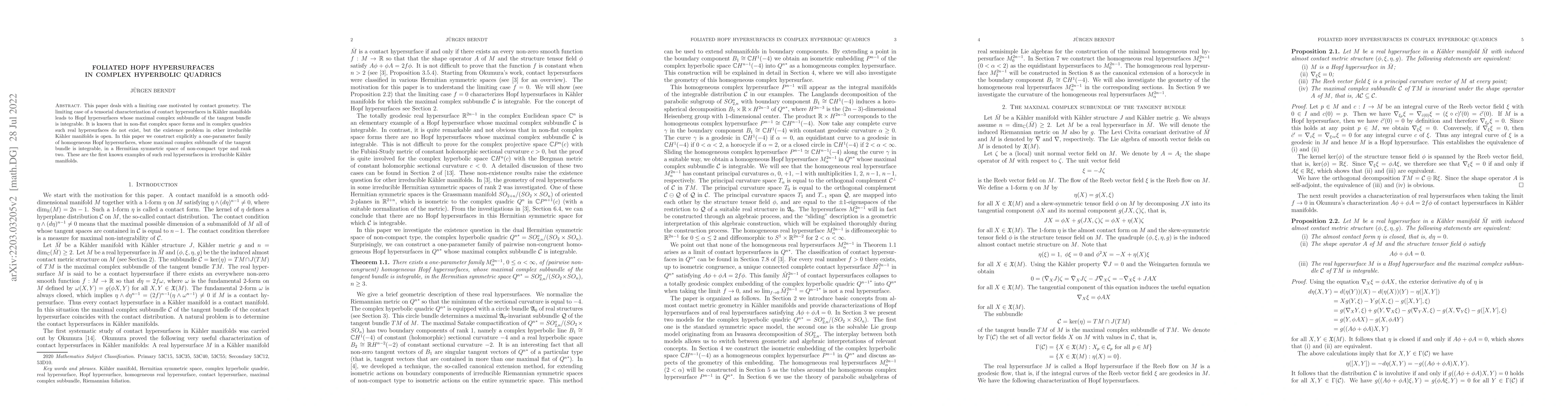 Thumbnail for Foliated Hopf hypersurfaces in complex hyperbolic quadrics