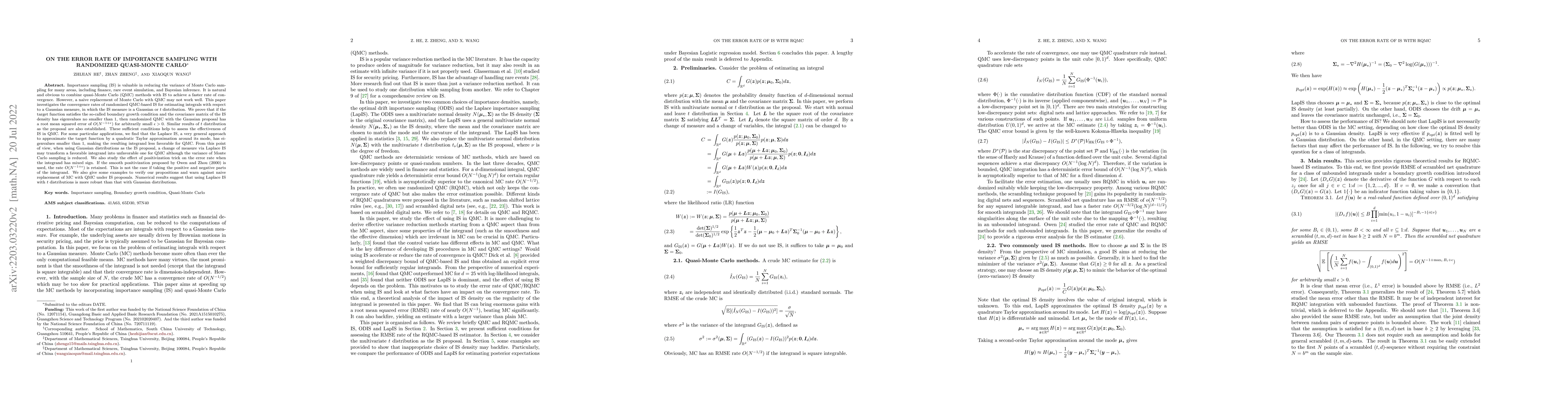Thumbnail for On the error rate of importance sampling with randomized quasi-Monte
  Carlo