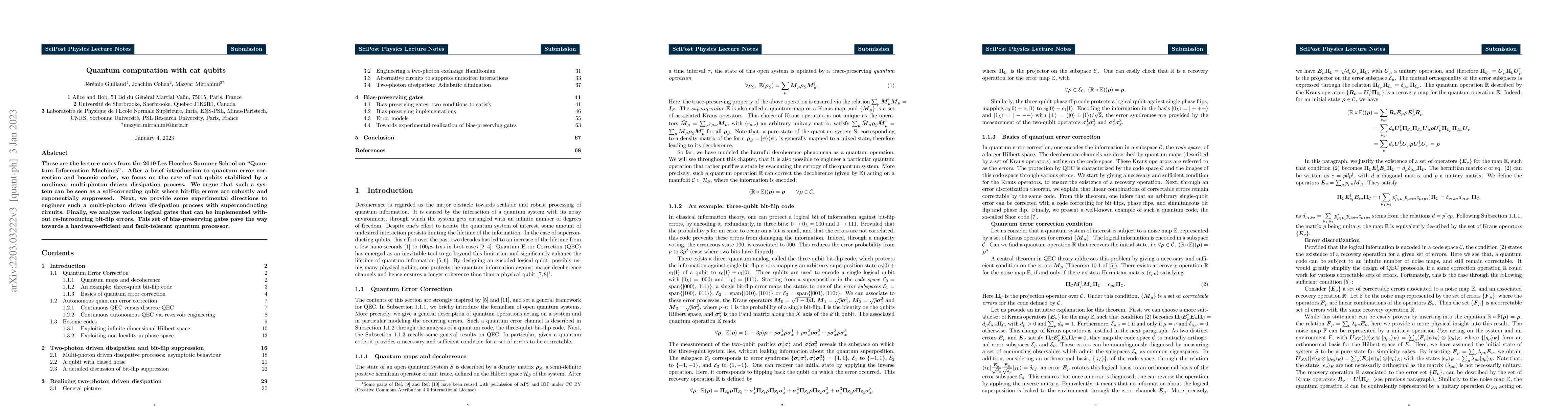Thumbnail for Quantum computation with cat qubits