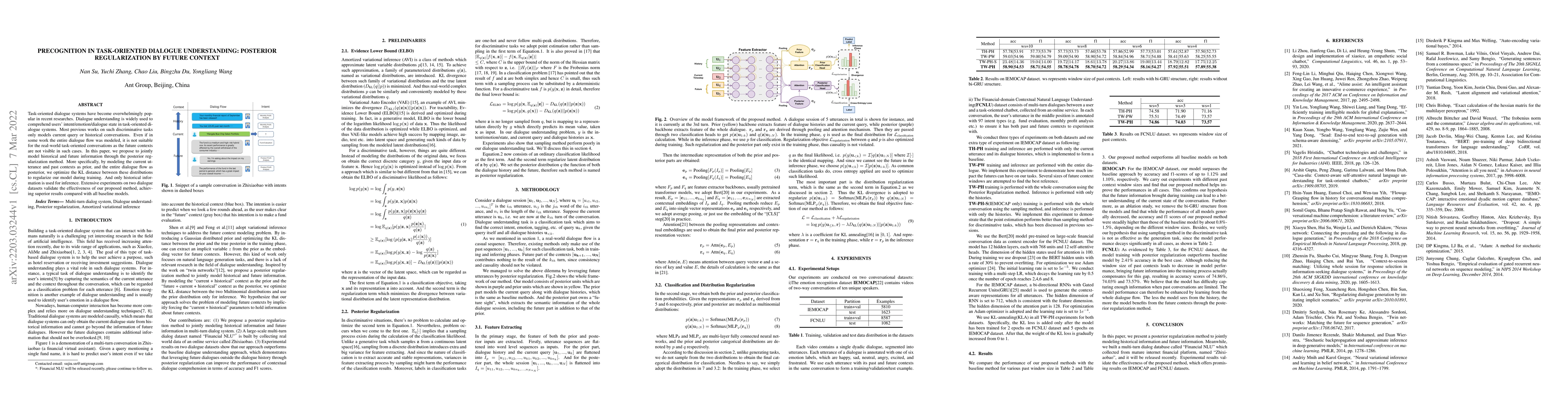 Thumbnail for Precognition in Task-oriented Dialogue Understanding: Posterior
  Regularization by Future Context