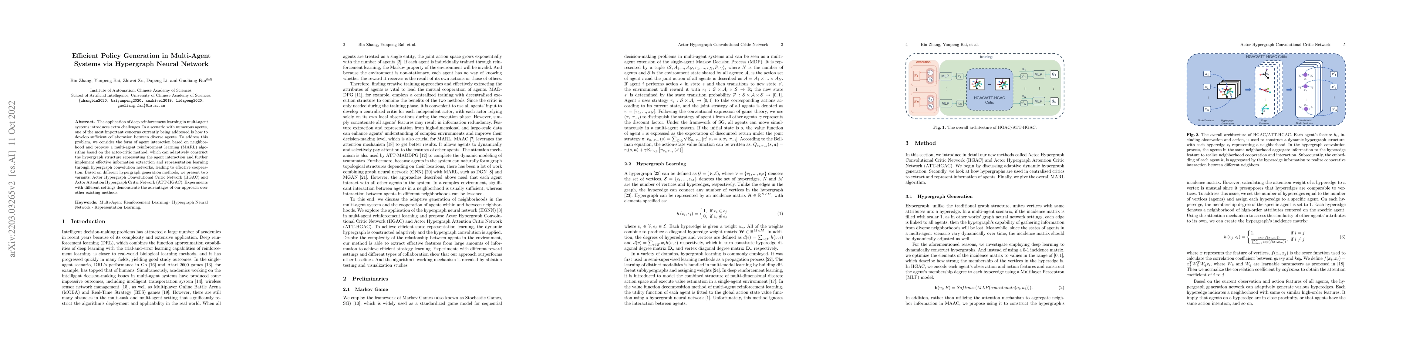 Thumbnail for Efficient Policy Generation in Multi-Agent Systems via Hypergraph Neural
  Network