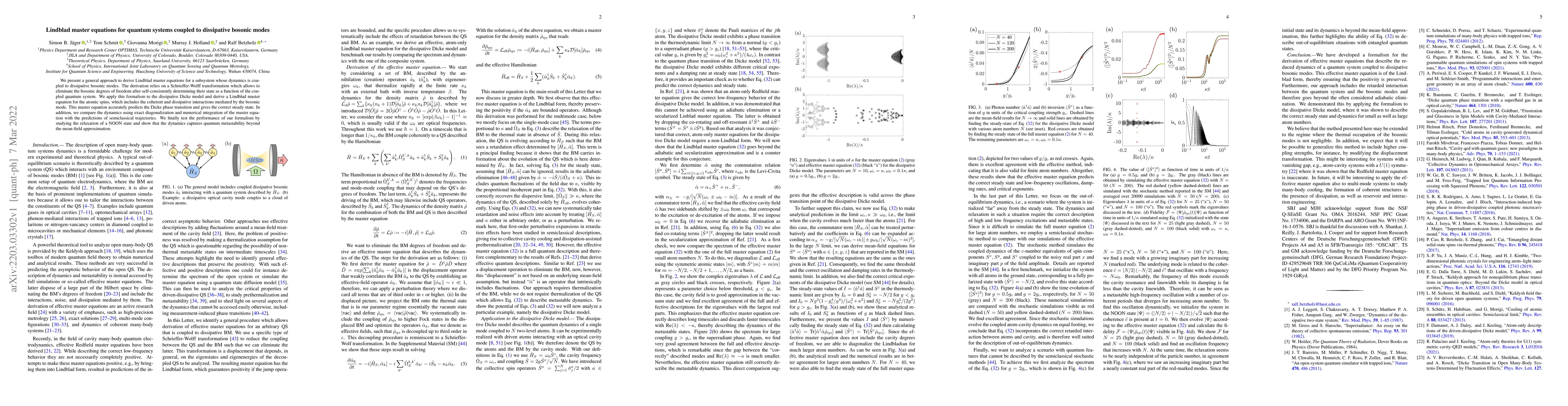 Thumbnail for Lindblad master equations for quantum systems coupled to dissipative
  bosonic modes