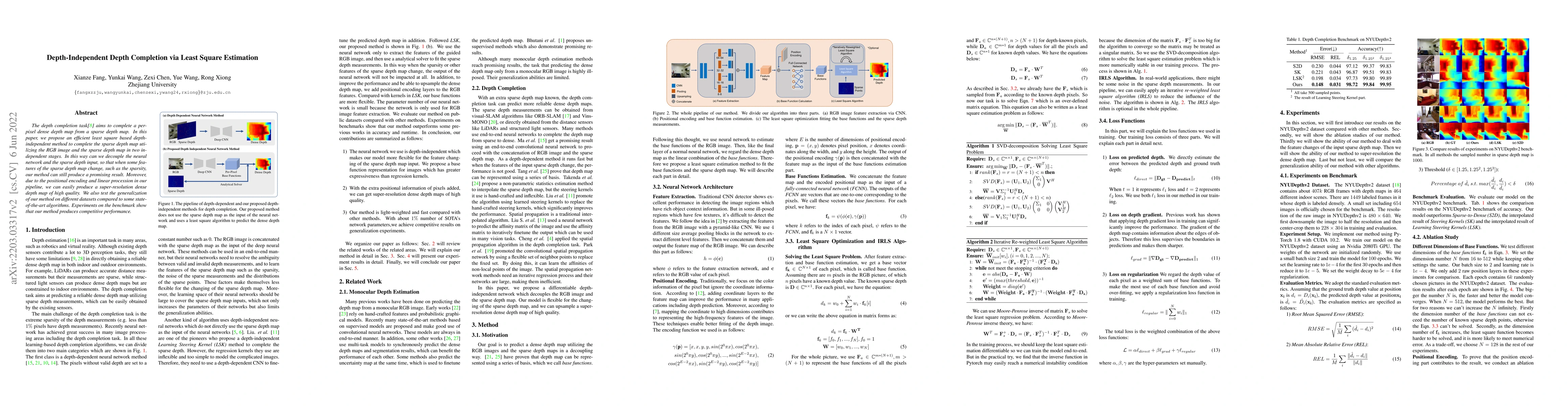 Thumbnail for Depth-Independent Depth Completion via Least Square Estimation