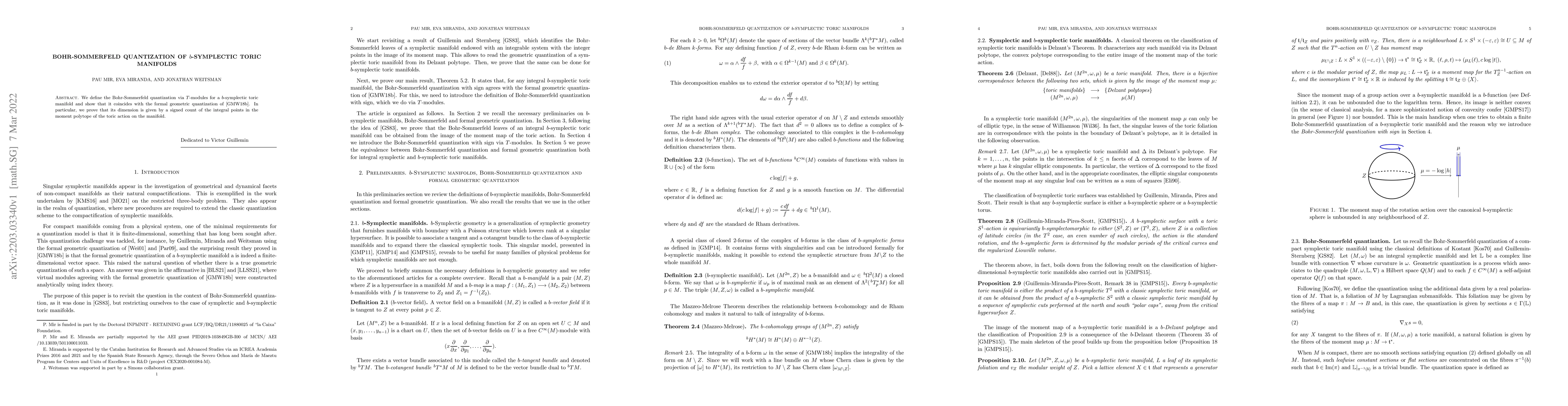 Thumbnail for Bohr-Sommerfeld quantization of $b$-symplectic toric manifolds