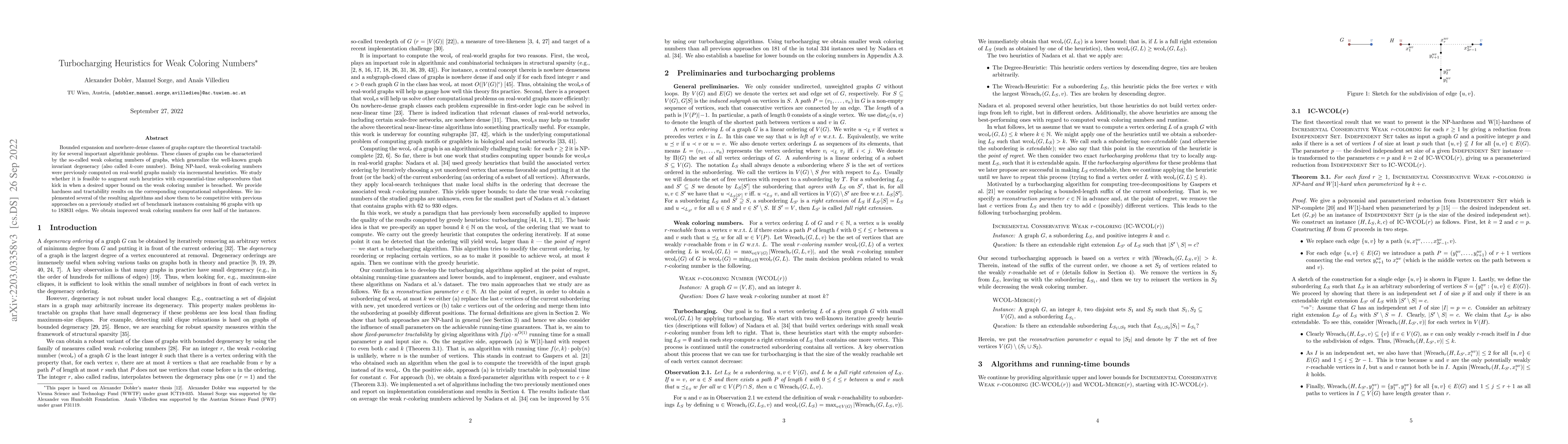 Thumbnail for Turbocharging Heuristics for Weak Coloring Numbers