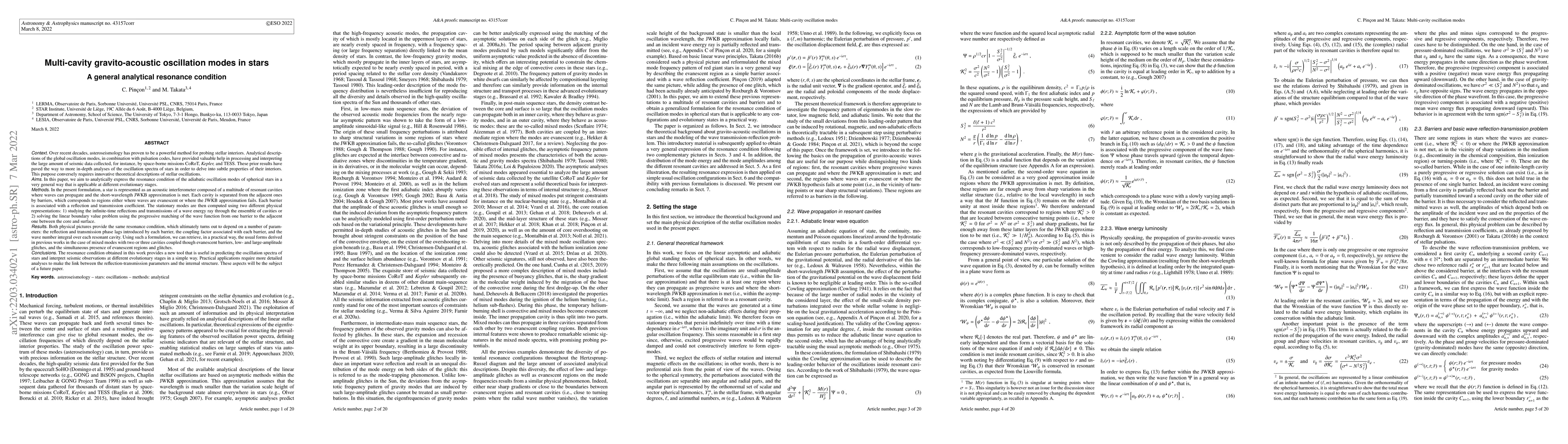 Thumbnail for Multi-cavity gravito-acoustic modes in stars: A general analytical
  resonance condition