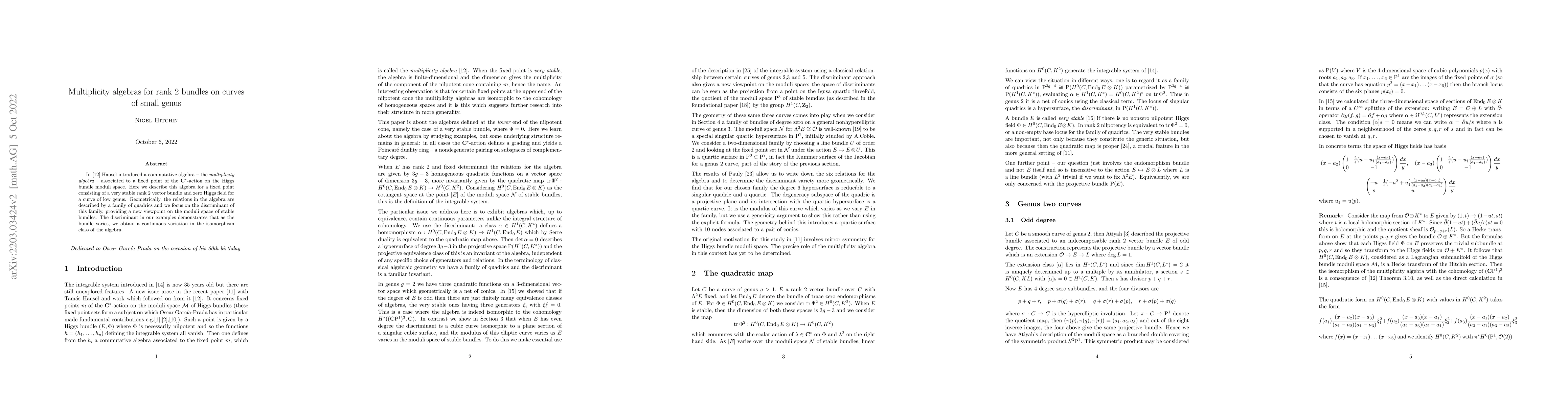 Thumbnail for Multiplicity algebras for rank 2 bundles on curves of small genus
