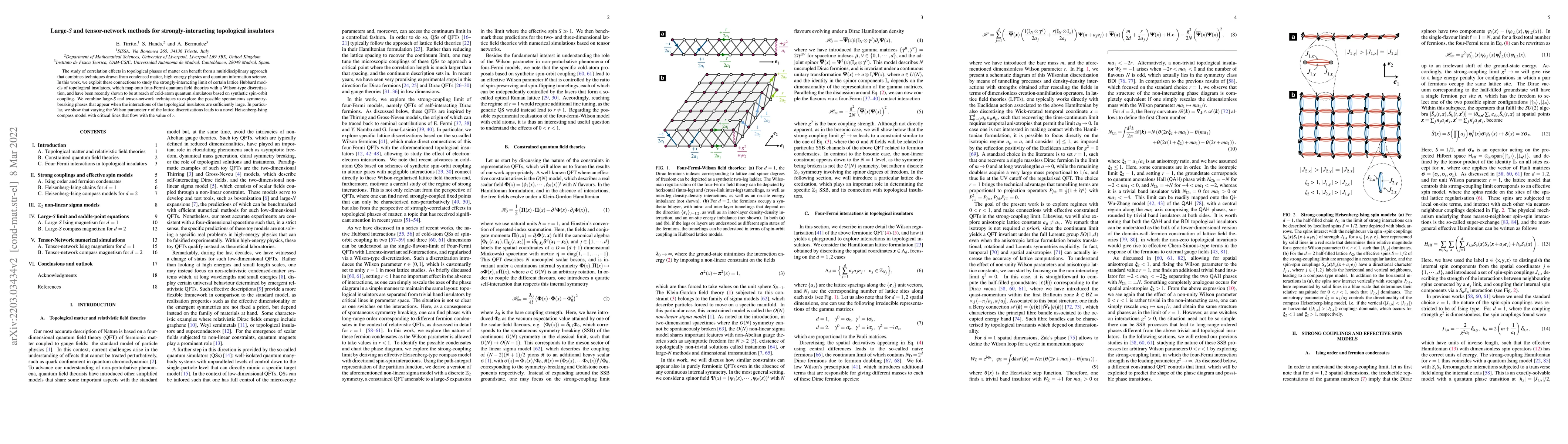 Thumbnail for Large-$S$ and tensor-network methods for strongly-interacting
  topological insulators