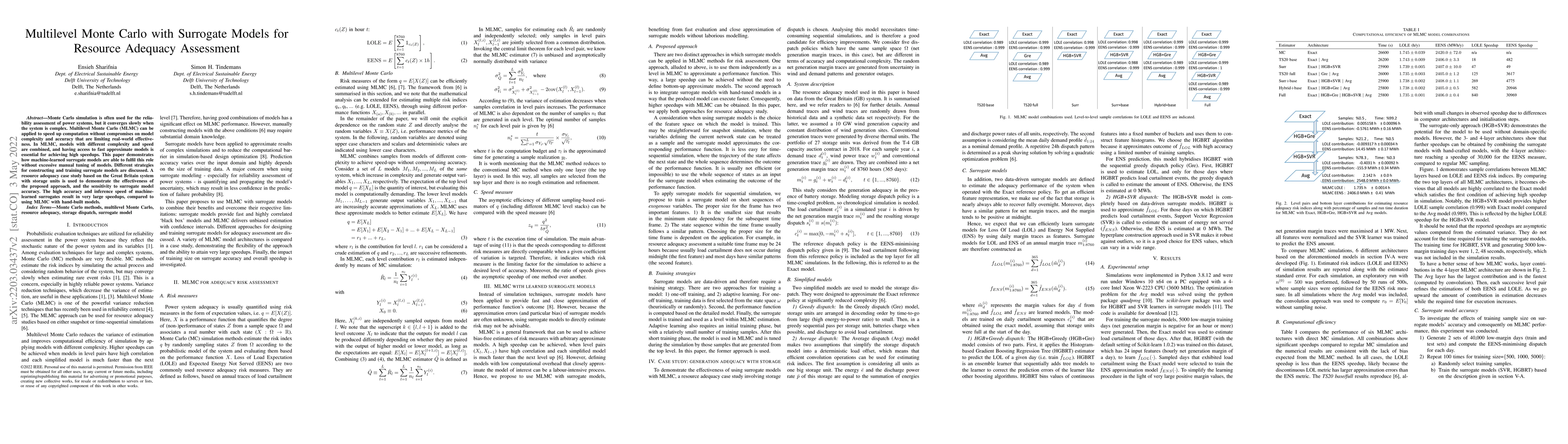 Thumbnail for Multilevel Monte Carlo with Surrogate Models for Resource Adequacy
  Assessment