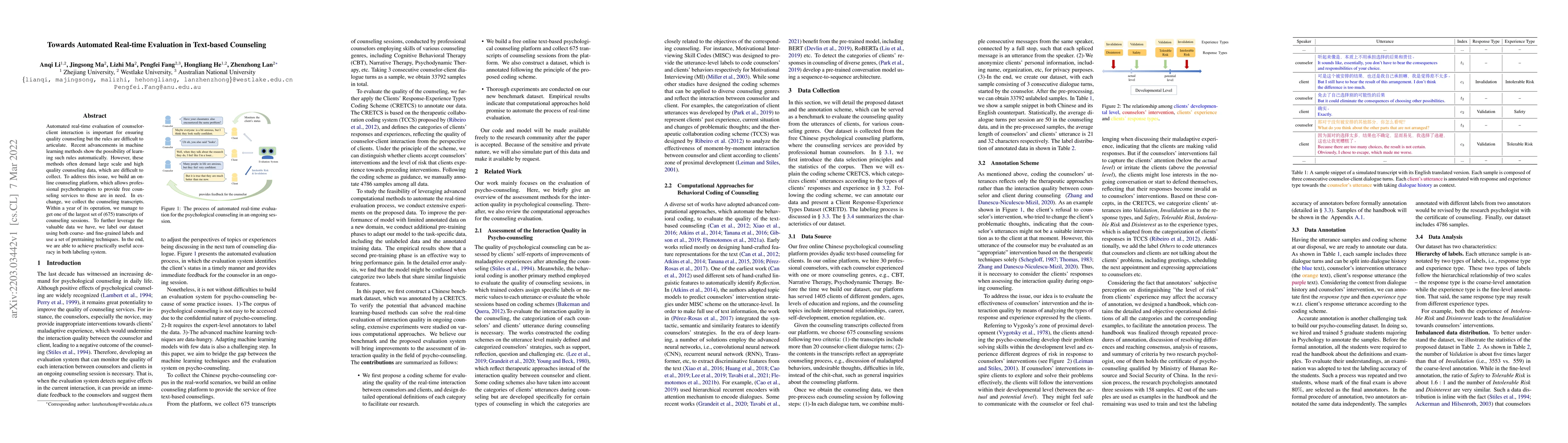 Thumbnail for Towards Automated Real-time Evaluation in Text-based Counseling