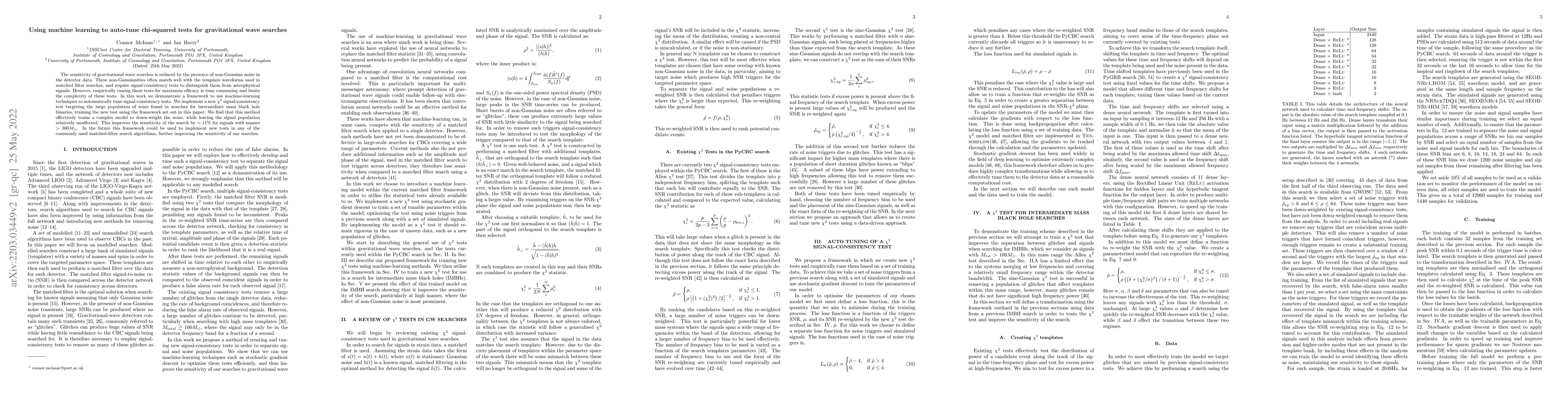 Thumbnail for Using machine learning to auto-tune chi-squared tests for gravitational
  wave searches