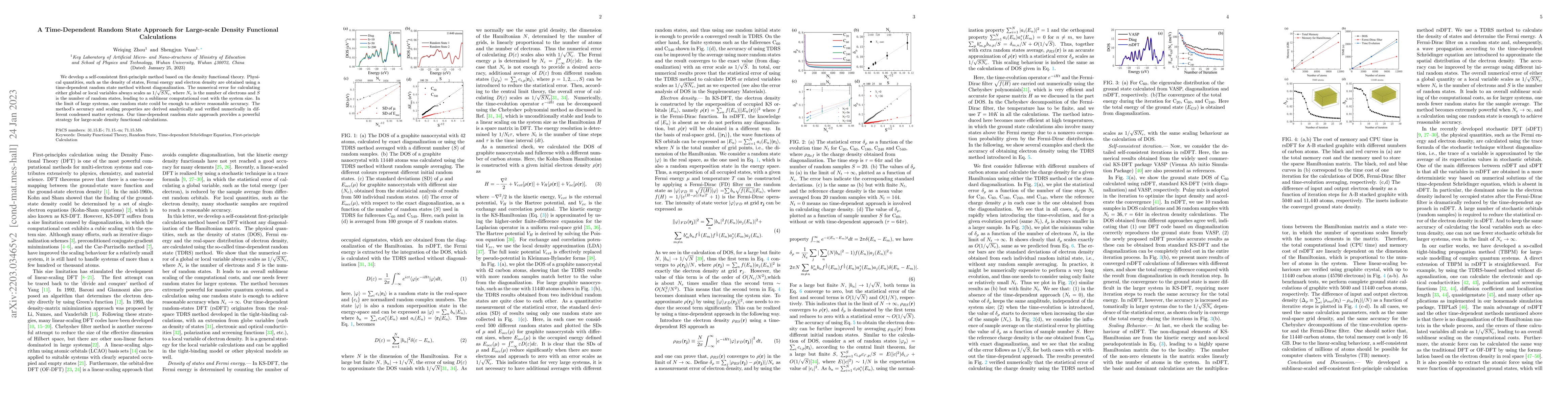 Thumbnail for A Time-Dependent Random State Approach for Large-scale Density
  Functional Calculations