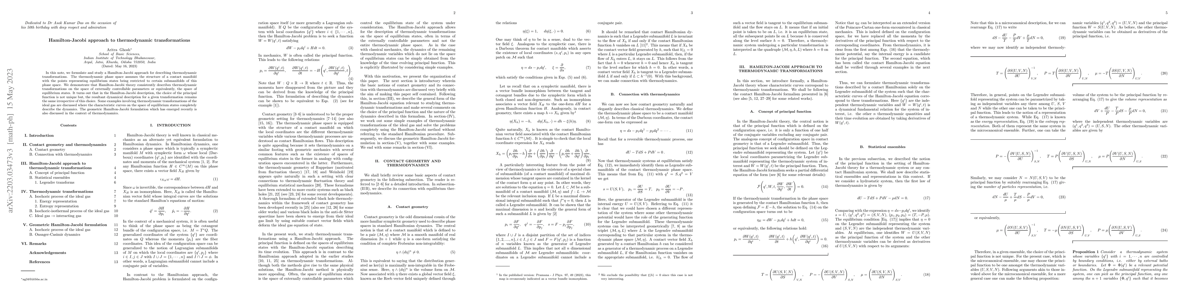 Thumbnail for Hamilton-Jacobi approach to thermodynamic transformations