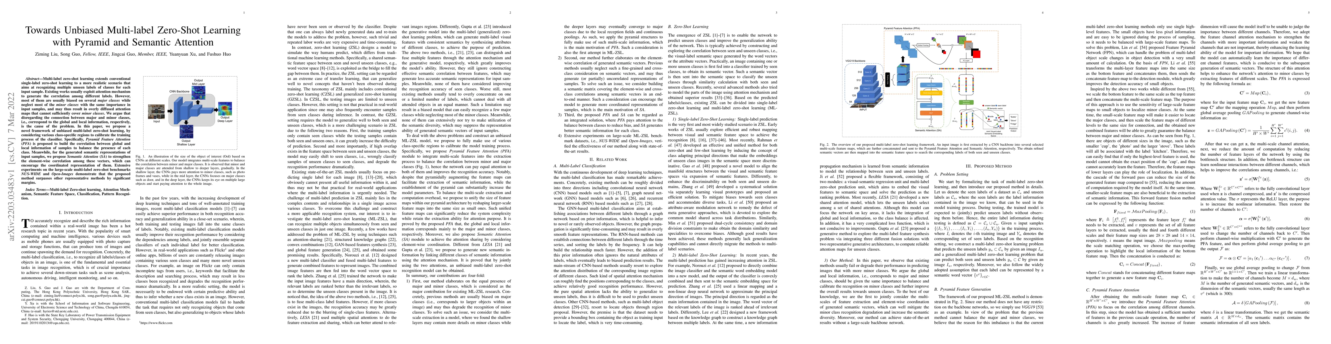 Thumbnail for Towards Unbiased Multi-label Zero-Shot Learning with Pyramid and
  Semantic Attention