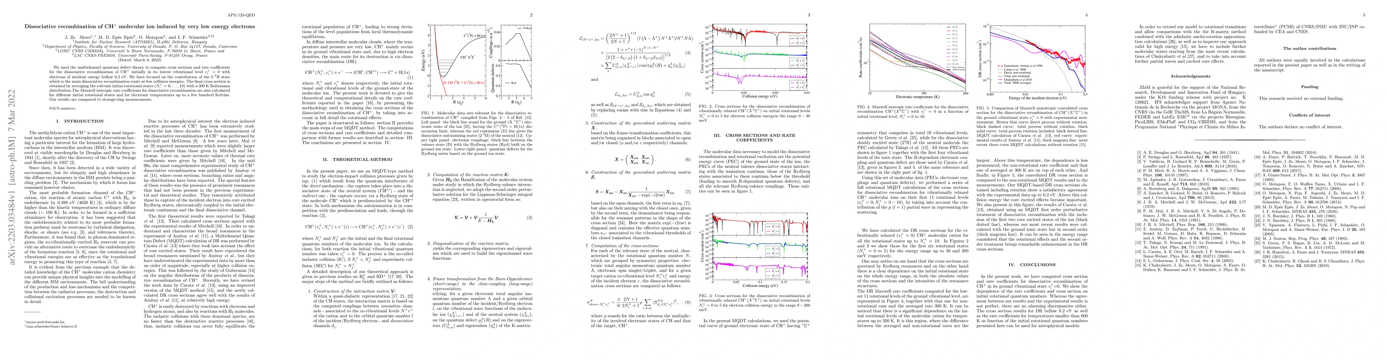 Thumbnail for Dissociative recombination of CH$^+$ molecular ion induced by very low
  energy electrons