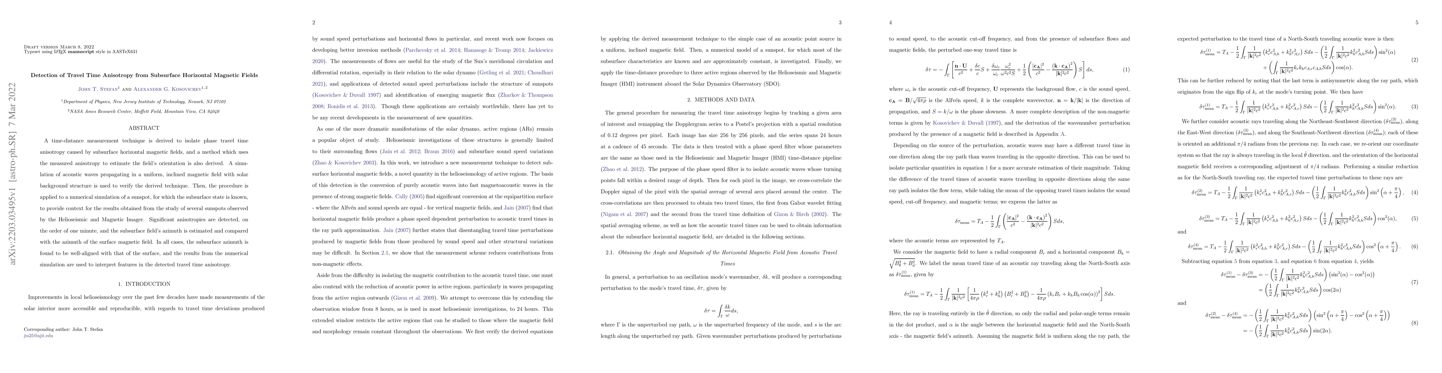 Thumbnail for Detection of Travel Time Anisotropy from Subsurface Horizontal Magnetic
  Fields