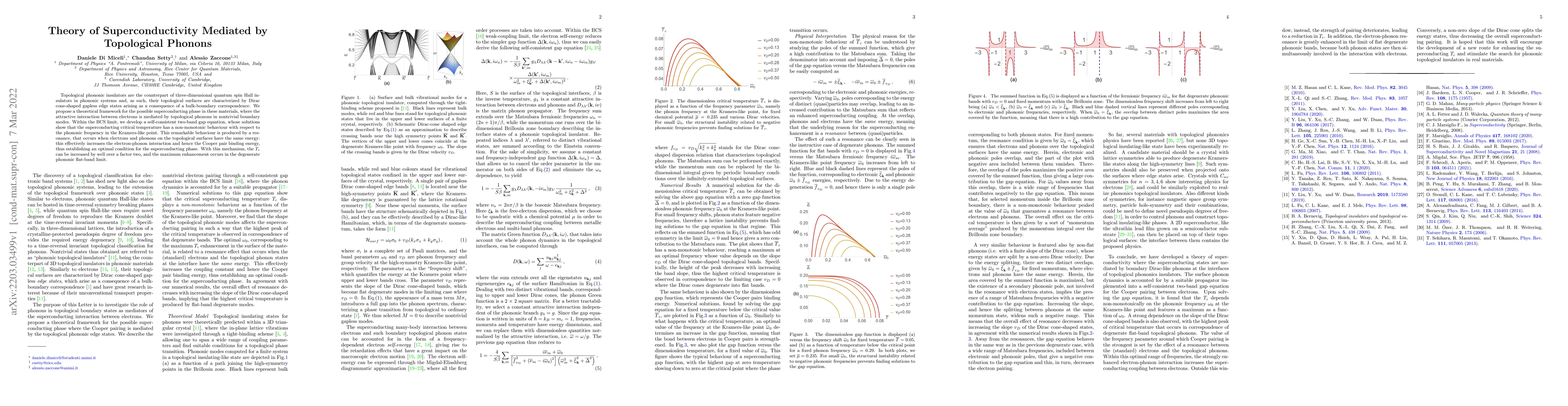 Thumbnail for Theory of Superconductivity Mediated by Topological Phonons