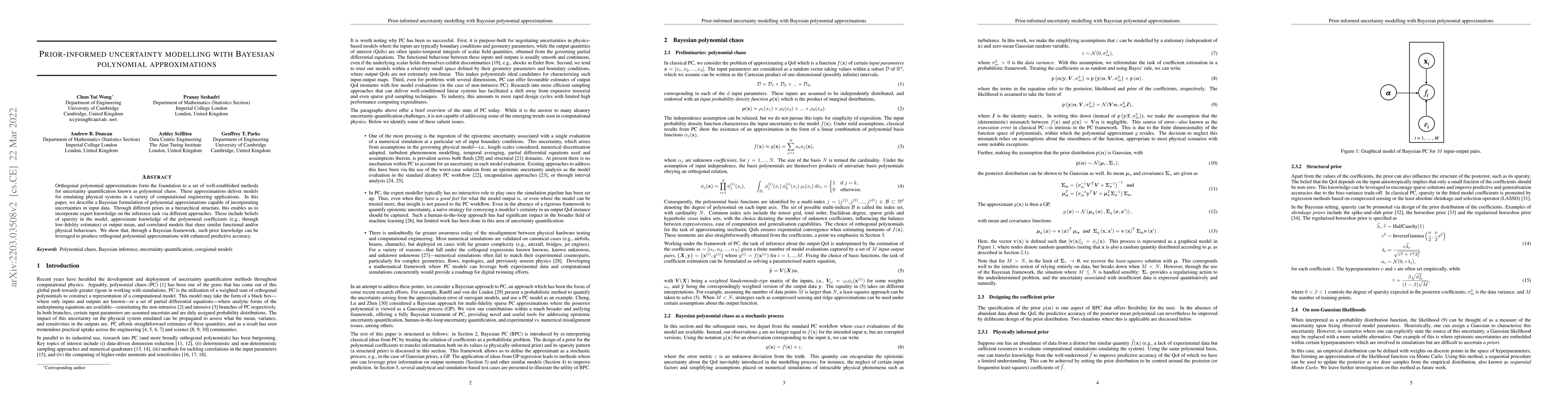 Thumbnail for Prior-informed Uncertainty Modelling with Bayesian Polynomial
  Approximations