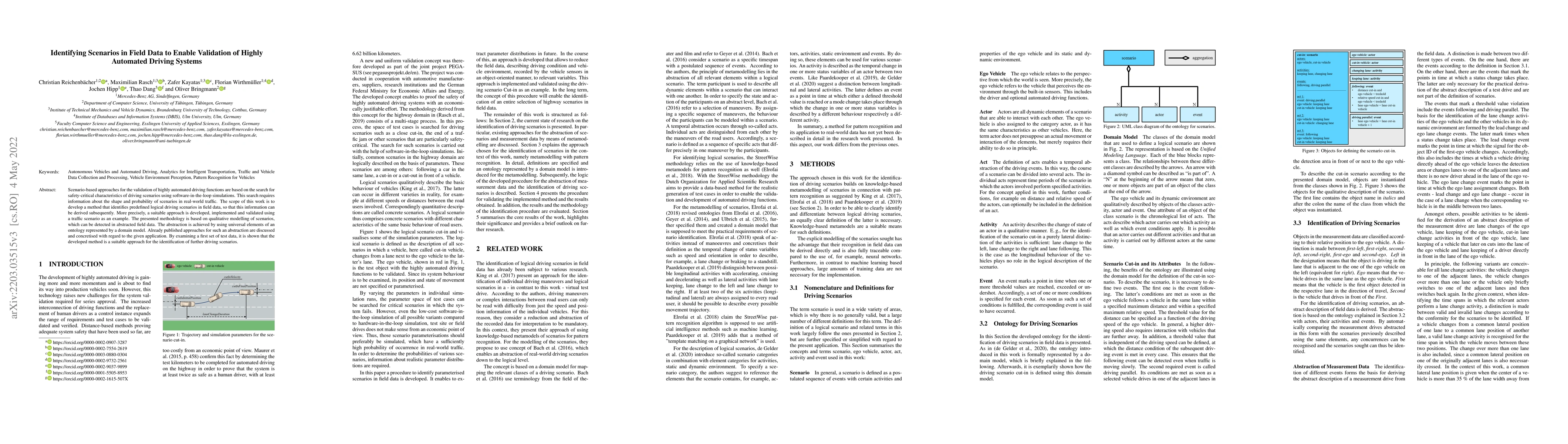 Thumbnail for Identifying Scenarios in Field Data to Enable Validation of Highly
  Automated Driving Systems