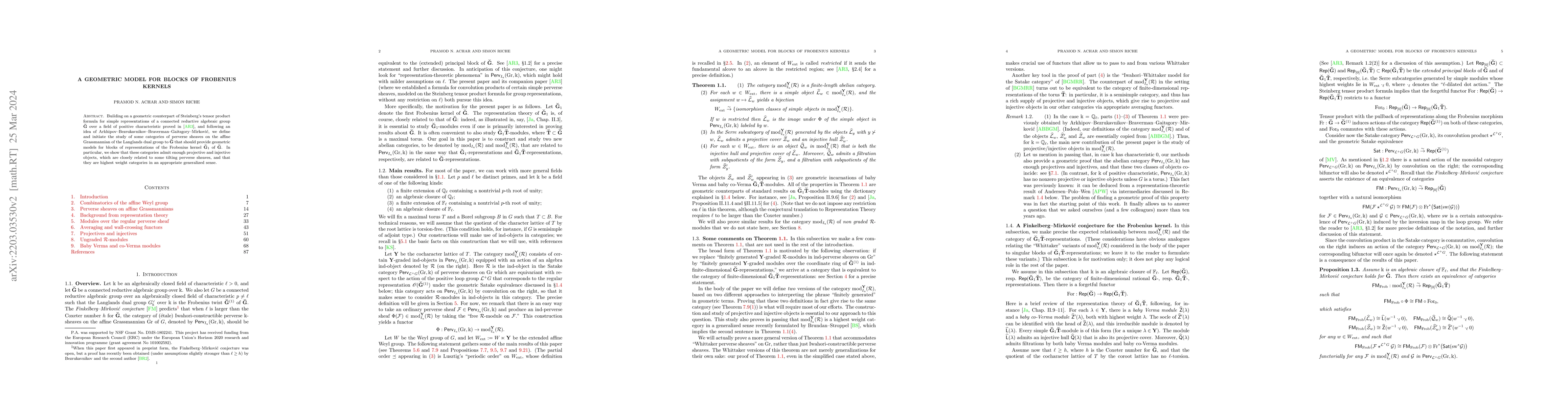 Thumbnail for A geometric model for blocks of Frobenius kernels