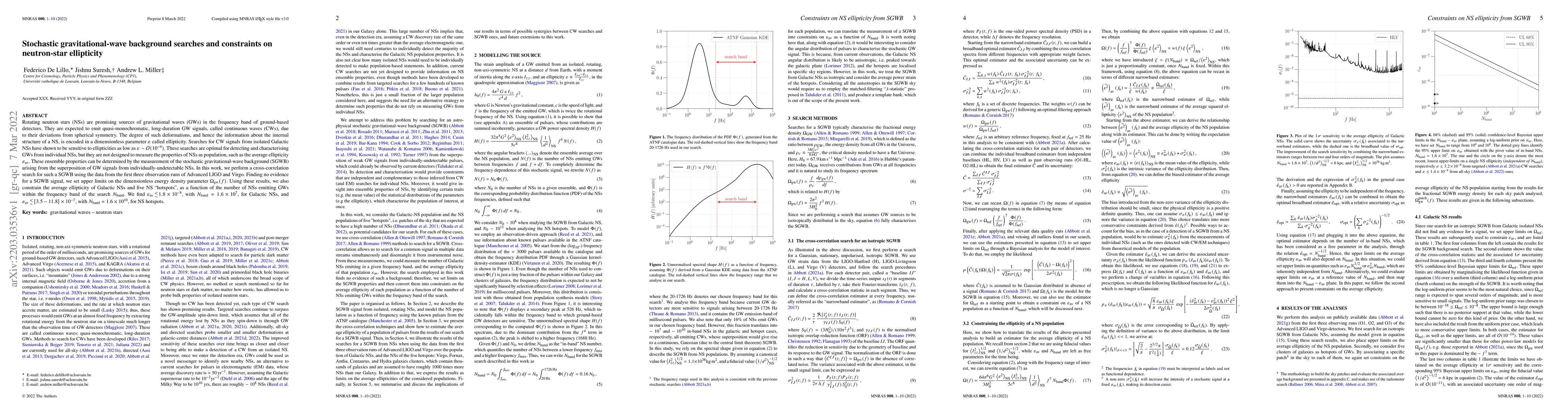 Thumbnail for Stochastic gravitational-wave background searches and constraints on
  neutron-star ellipticity