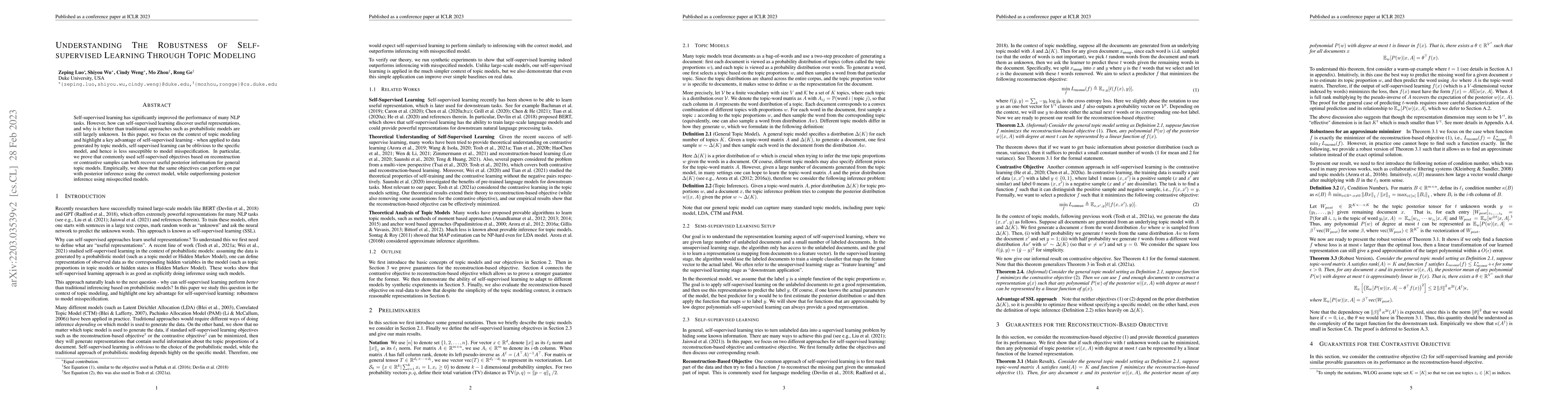 Thumbnail for Understanding The Robustness of Self-supervised Learning Through Topic
  Modeling